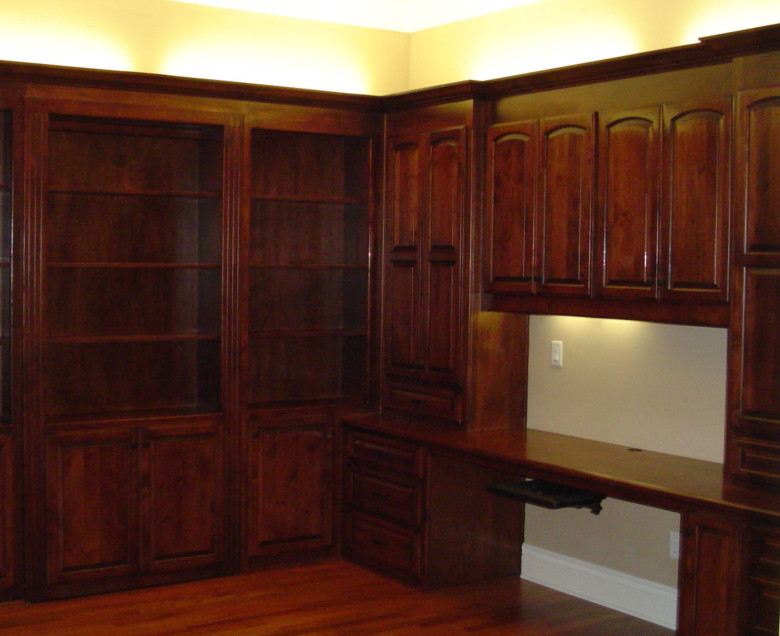 Computer desk with shelves